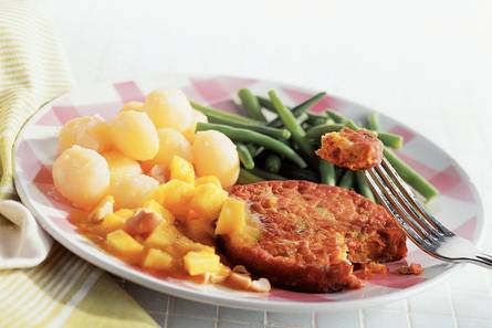Groenteburger met kerrie-mangosaus