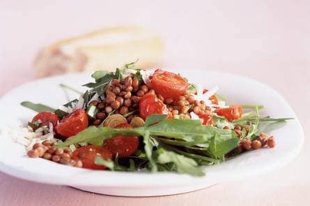 Lauwwarme linzensalade