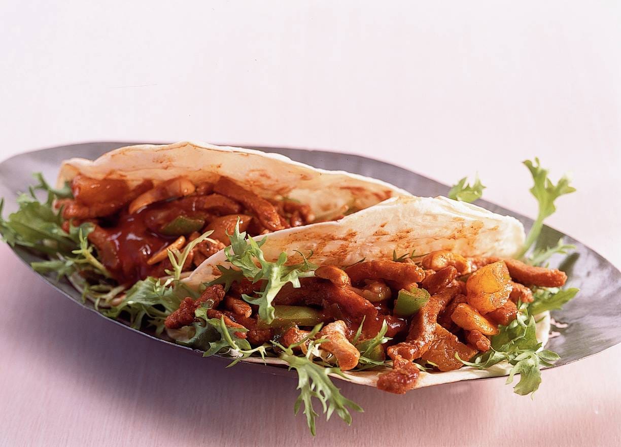Tortilla met varkensvlees en abrikozen
