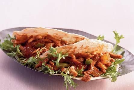 Tortilla met varkensvlees en abrikozen