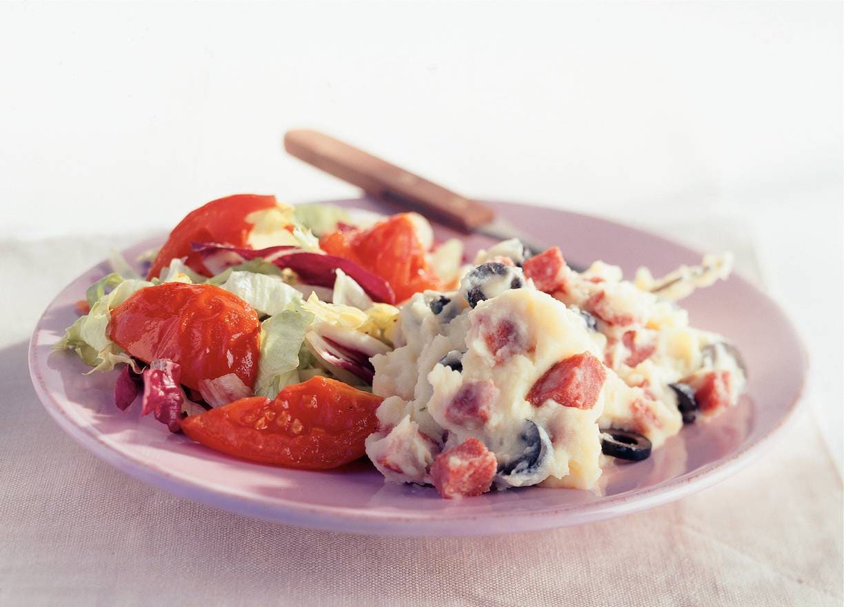 Puree met gebakken tomaten