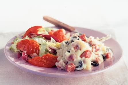 Puree met gebakken tomaten