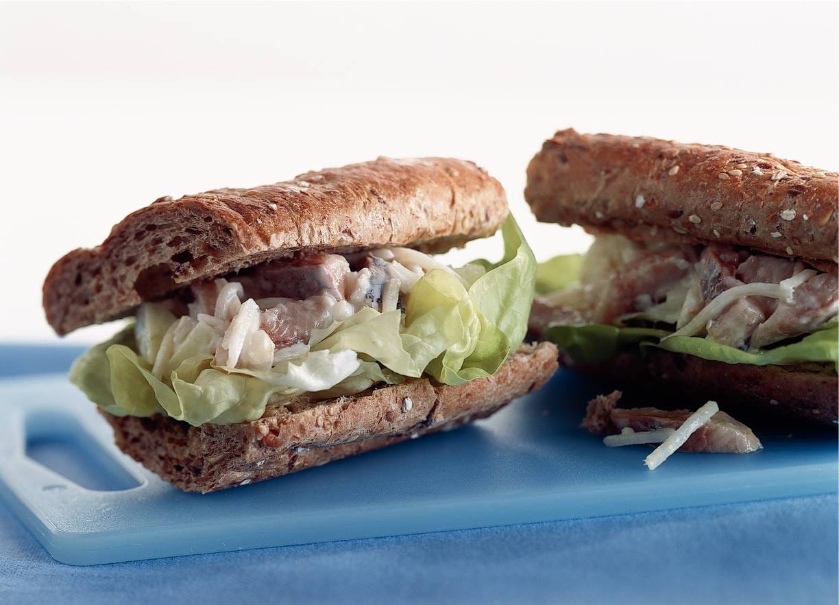 Gevuld stokbrood met haring