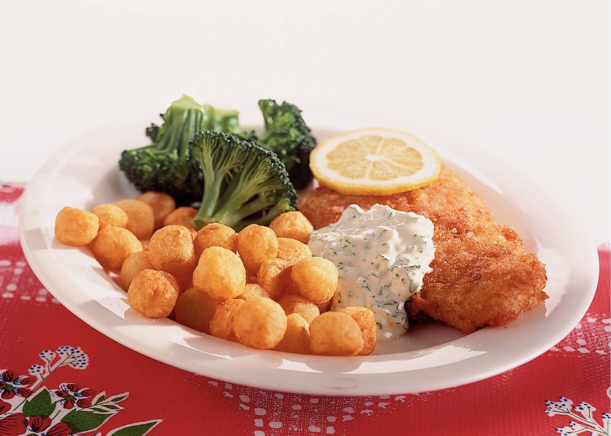 Gebakken schol met knoflookmayonaise