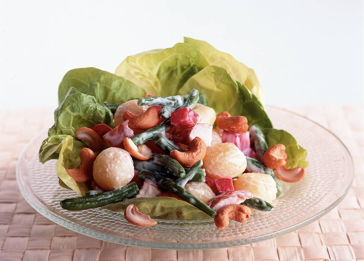 Aardappelsalade met sperziebonen