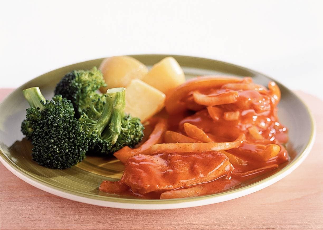 Kalkoenstroganoff met broccoli