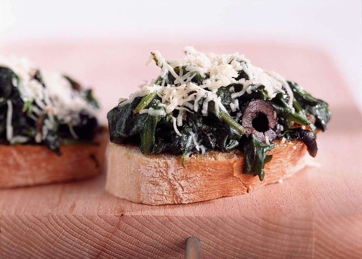Bruschetta met spinazie