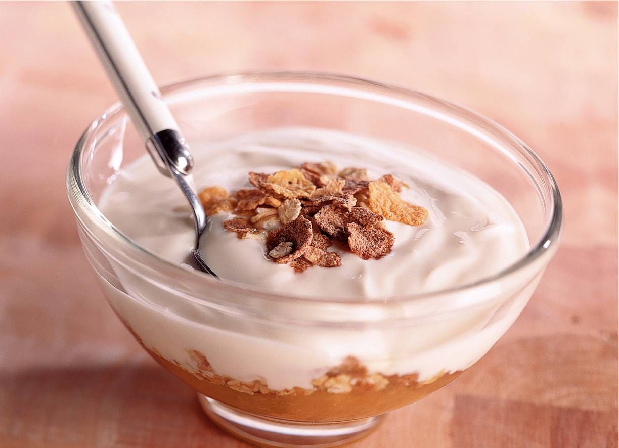Vanilleyoghurt met appelcompote