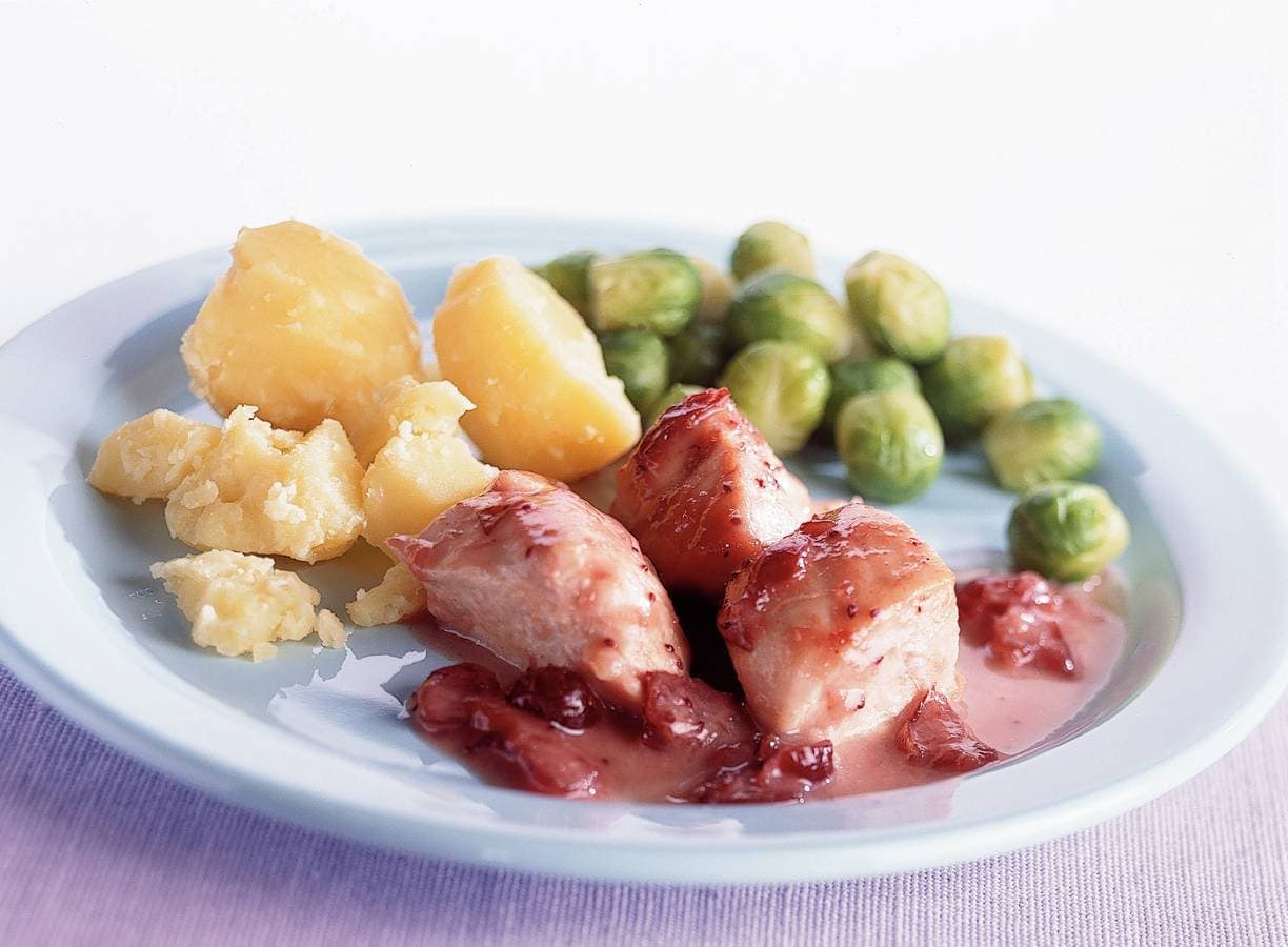 Kip met cranberrycompote uit de oven
