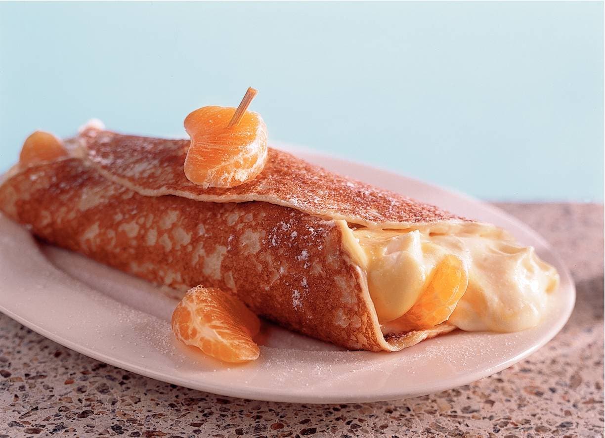 Flensjes met vanille-advocaatcrème