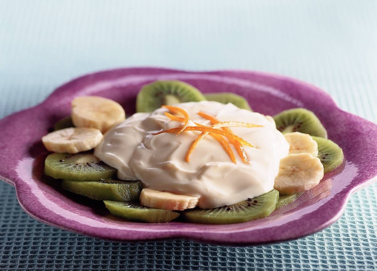 Kiwi-banaansalade met kwark
