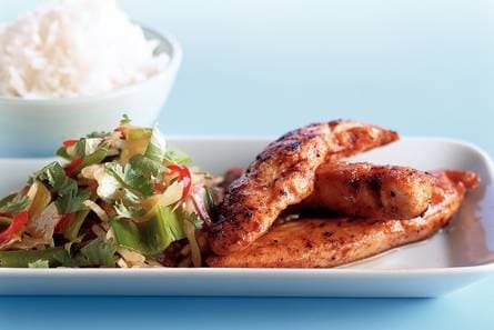 Curry-kip met wokgroente