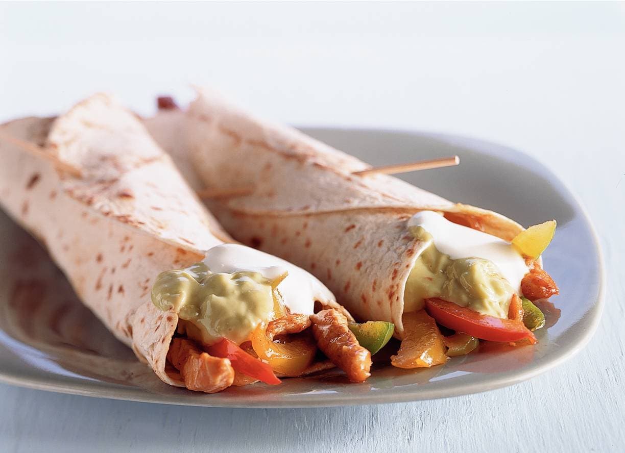 Tortilla's met kalkoen en guacamole