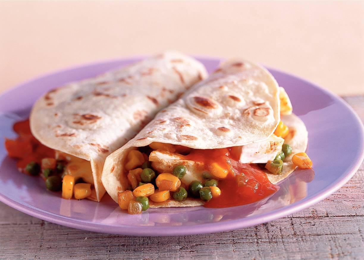 Taco's met ham en brie