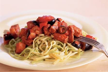 Pasta met ratatouille en tofu