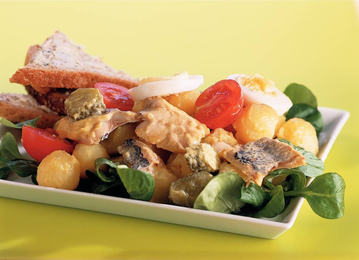 Romige haring-aardappelsalade