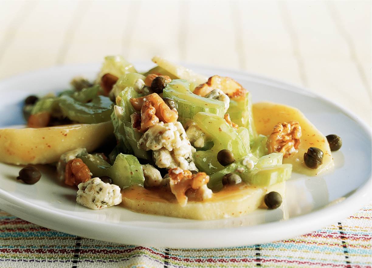 Bleekselderijsalade met mosterddressing