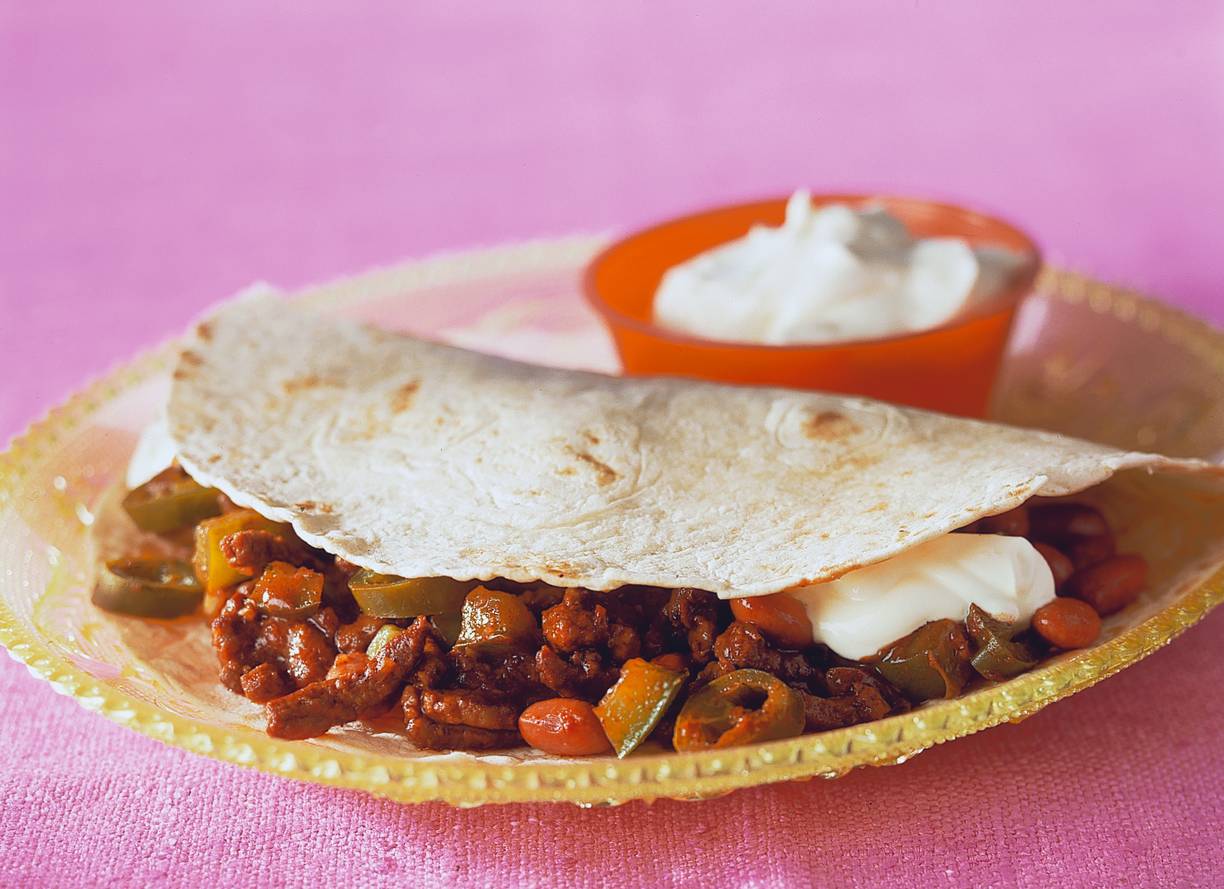 Wraps met rundvleesreepjes