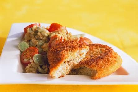 Champignonescalope met risotto