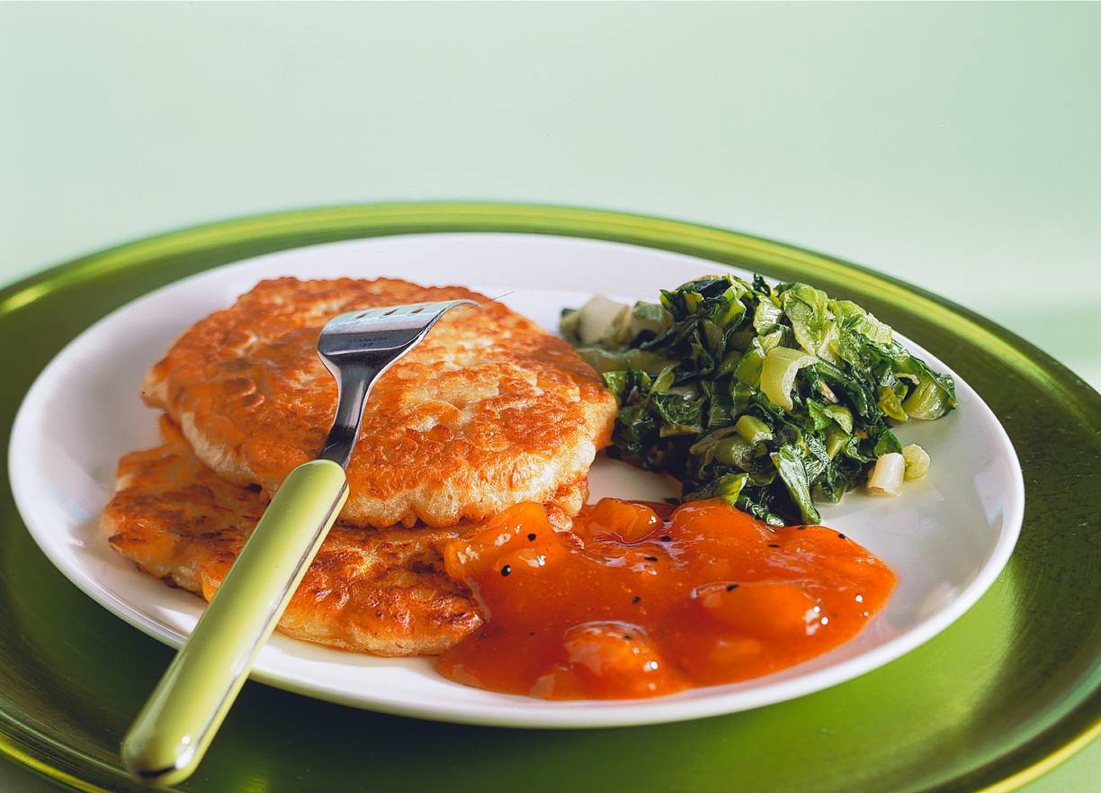 Maïskoekjes met mangodip