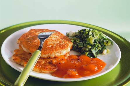 Maïskoekjes met mangodip
