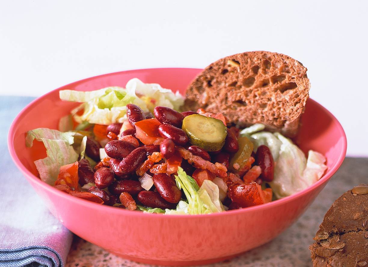 Lauwwarme salade met kidneybonen