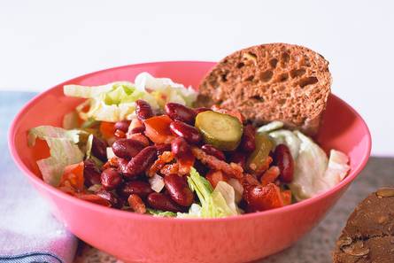 Lauwwarme salade met kidneybonen