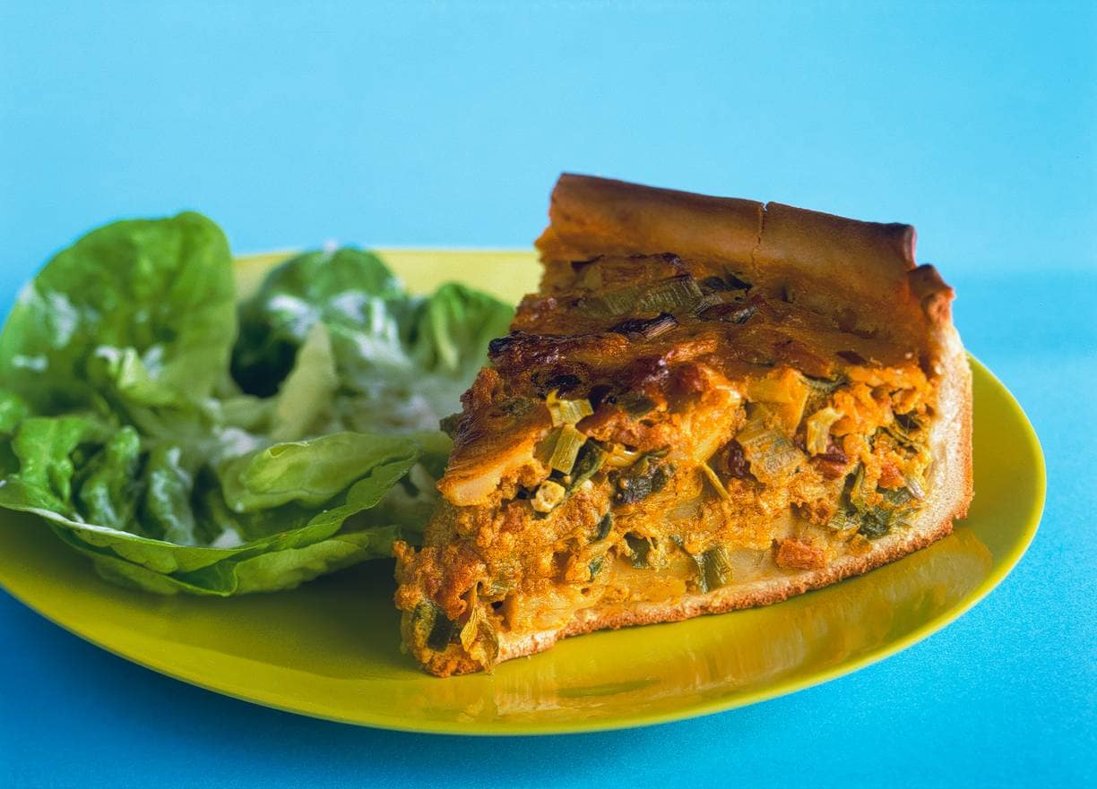 Aardappelcurrytaart