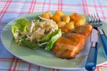 Zalm uit de oven met venkelsalade