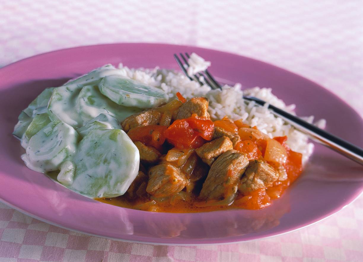 Hamlapjes met tzatzikisalade