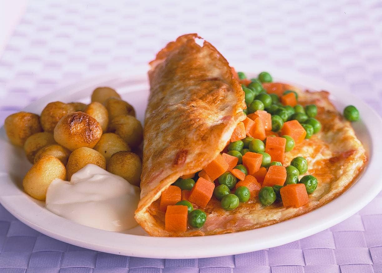 Omelet met ham en kaas