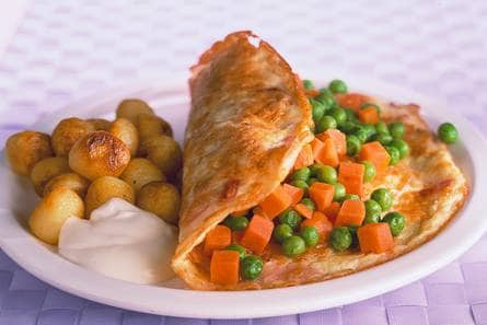 Omelet met ham en kaas