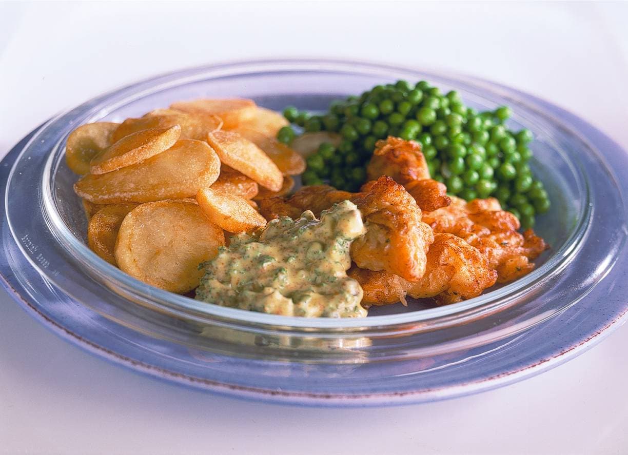 Kibbeling met mosterdsaus