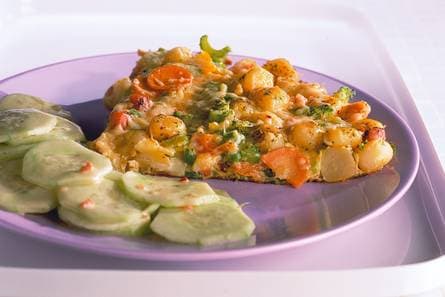 Stevige omelet met minikrieltjes