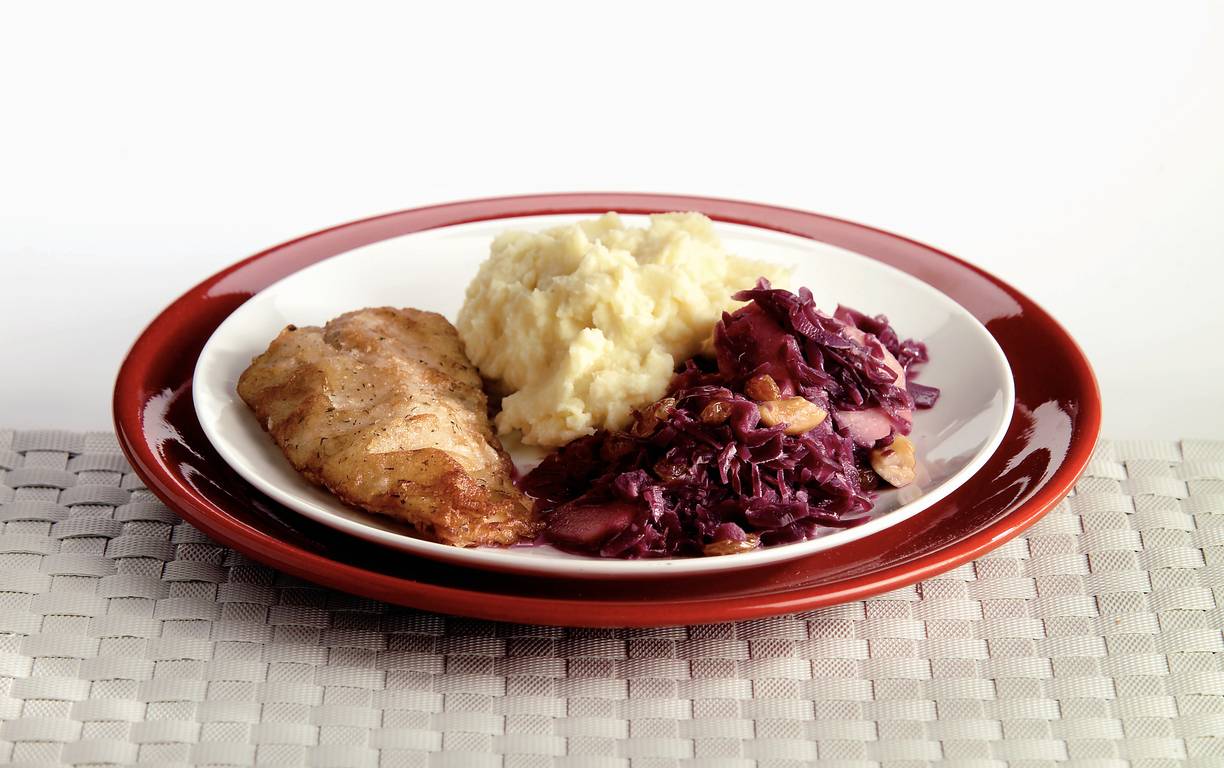 Romige rodekool met lekkerbek