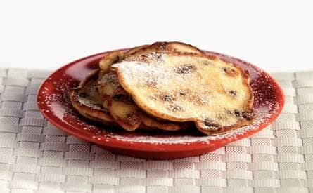 Kwarkpannenkoekjes met rozijnen