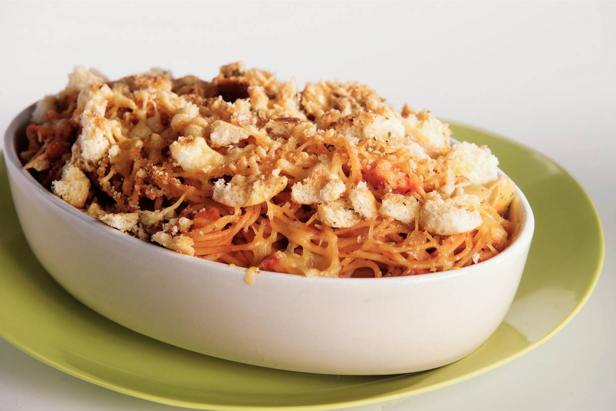 Gegratineerde spaghetti