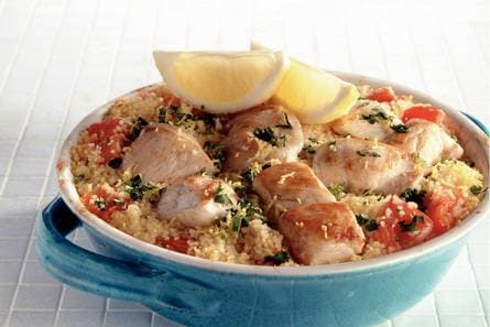 Ovenschotel met couscous en kip