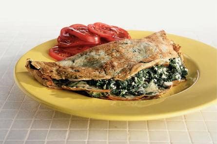 Spinaziepannenkoeken met hüttenkäse