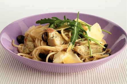 Spaghetti met gemarineerde artisjokhart