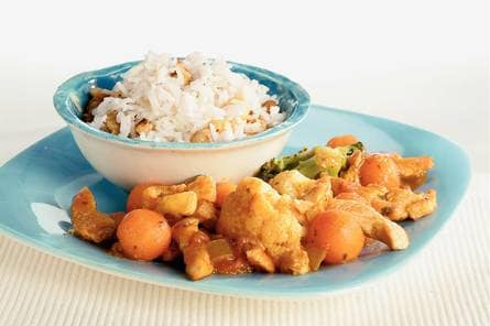 Tikka masala met notenrijst