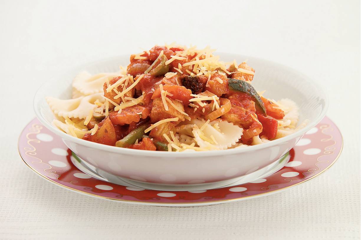 Pasta met Italiaanse roerbakgroente