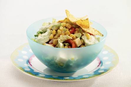 Maïssalade met avocadodressing