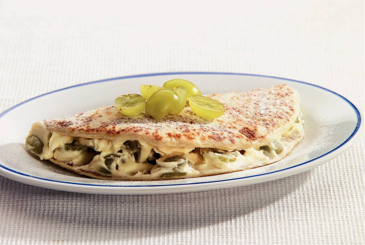 Pannenkoeken met druivenroom