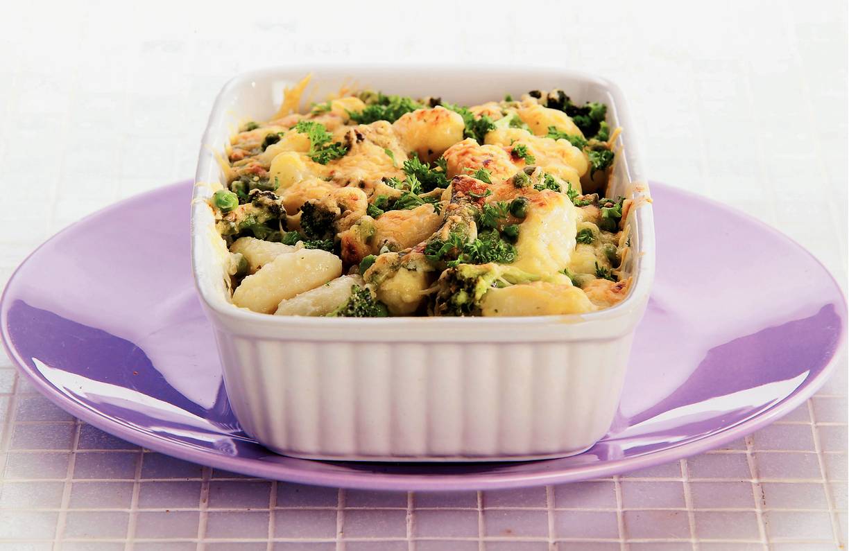 Romige gnocchi met groene groente