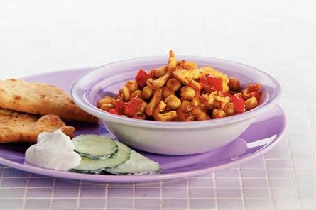 Kikkererwtencurry met kip