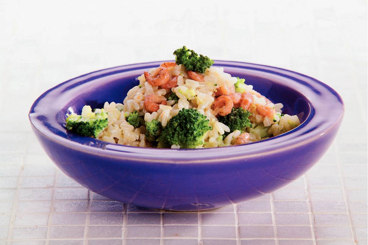 Broccolirisotto met garnalen
