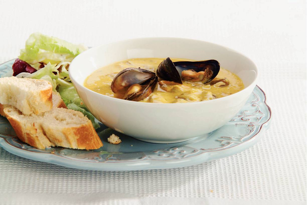 Mosselen in currysaus