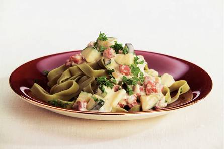 Tagliatelle met spek en mascarpone