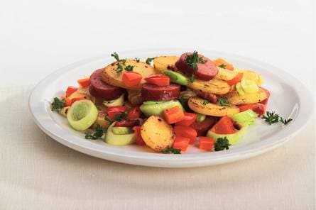 Winterse aardappelschotel met prei
